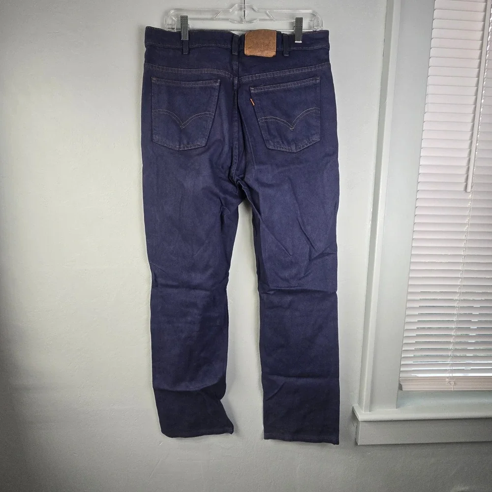 Vintage Levis 619 Orange Tab Jeans Mens 34x30 Dark Indigo Straight Leg Denim